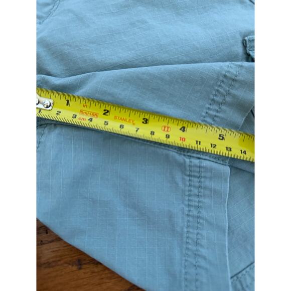 Eddie Bauer Ladies 2P Blue Gray Shorts 98% Cotton Pockets Button Zip Closure - Picture 7 of 11